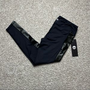 Senita Athletics Faux Leather Accent Pocket Leggings